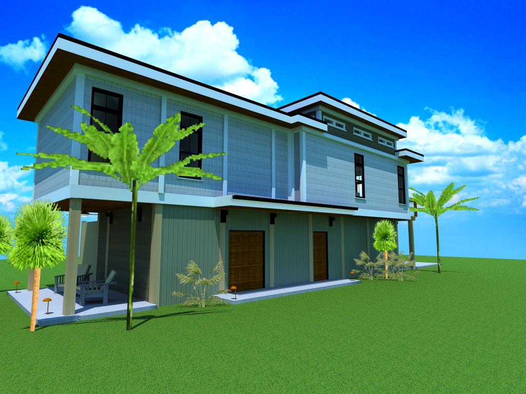 A 3 d rendering of the exterior of a house.