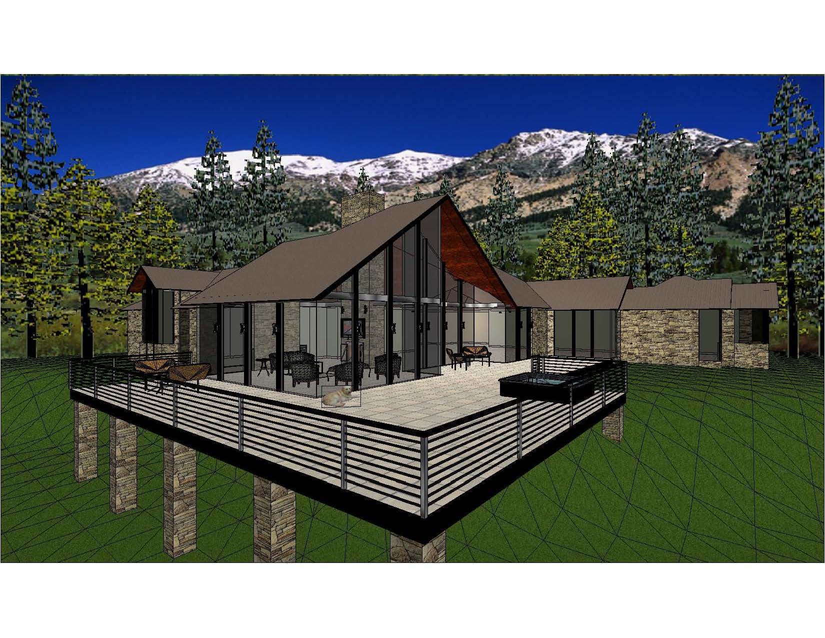 A 3 d rendering of the exterior of a house.