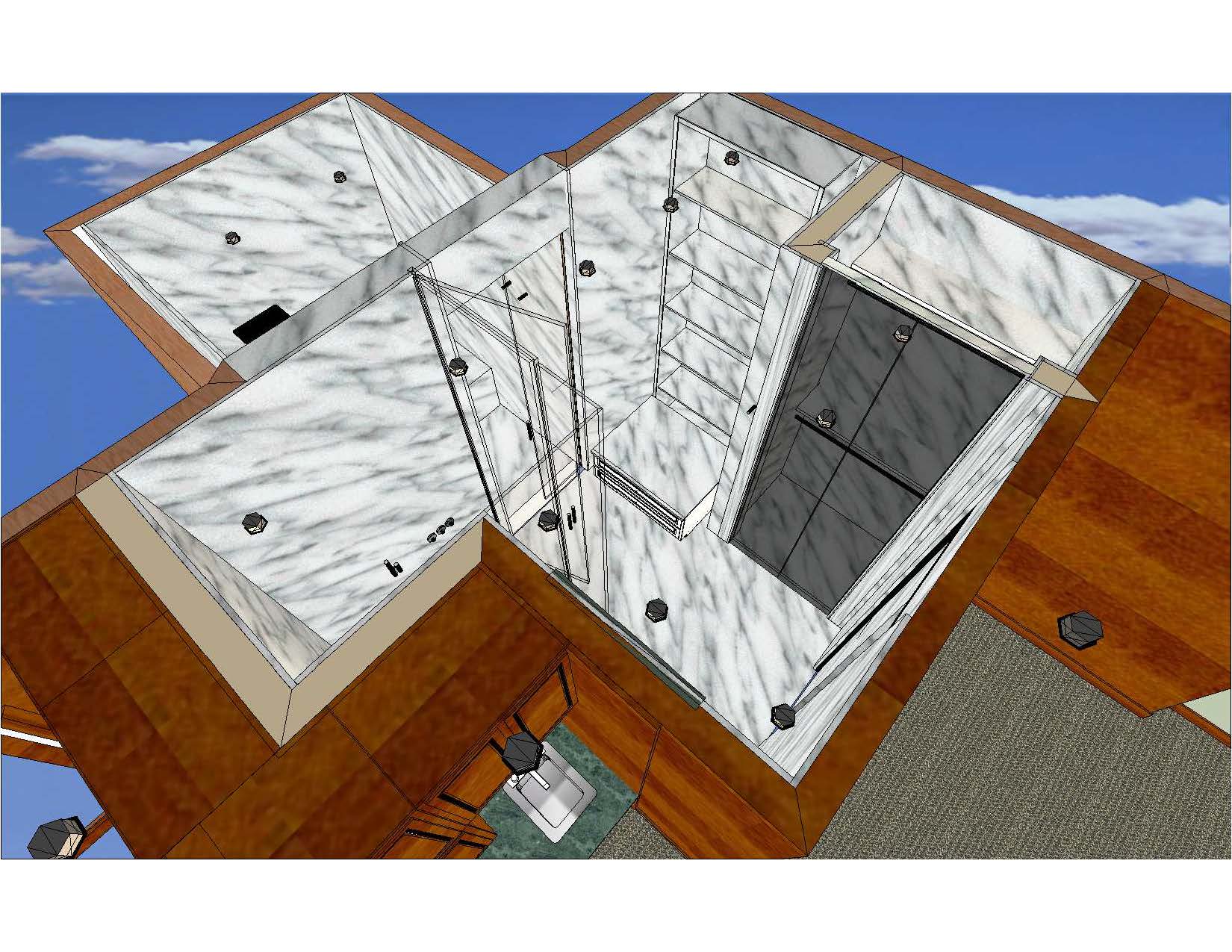 A 3 d image of the interior of a house.