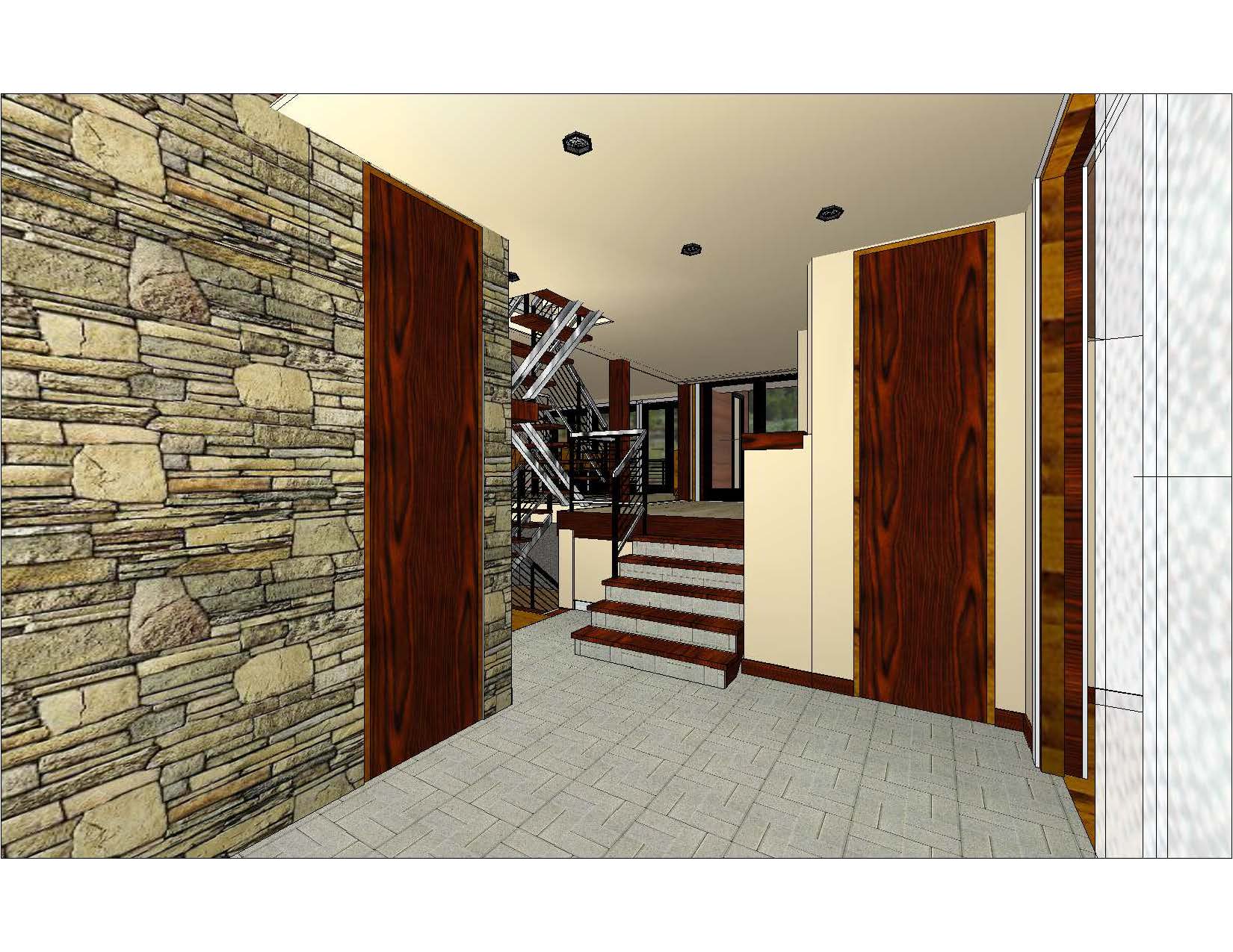 A 3 d rendering of the interior of a home.