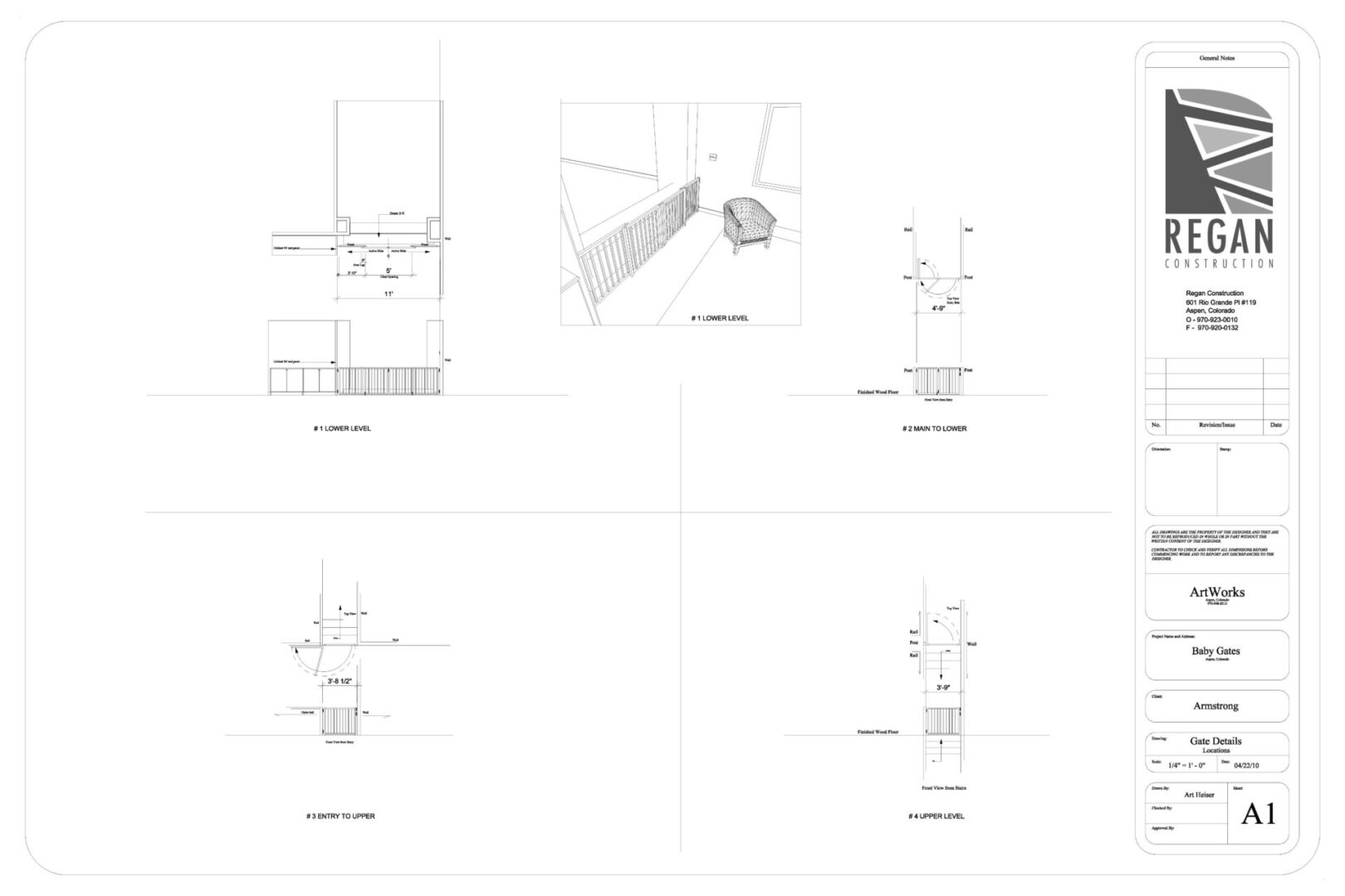 A series of drawings showing the various parts of a building.