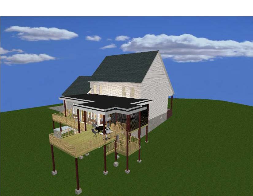 A 3 d image of the back of a house