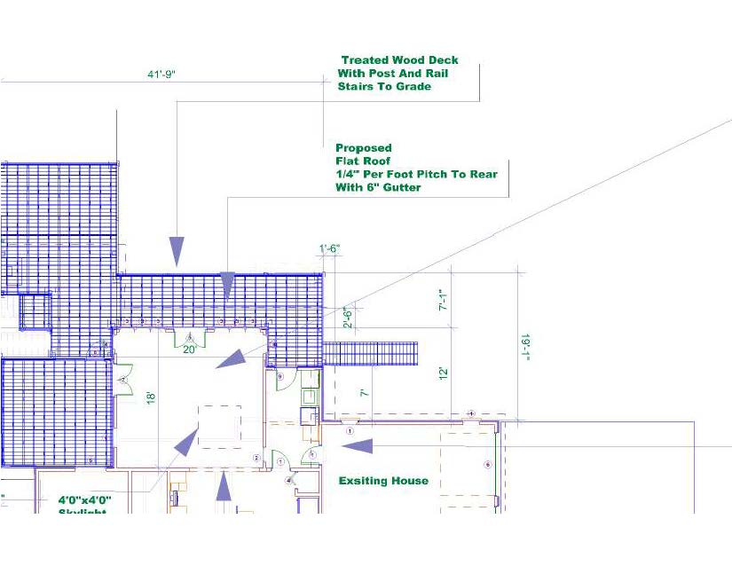 A floor plan of the ground level of a house.