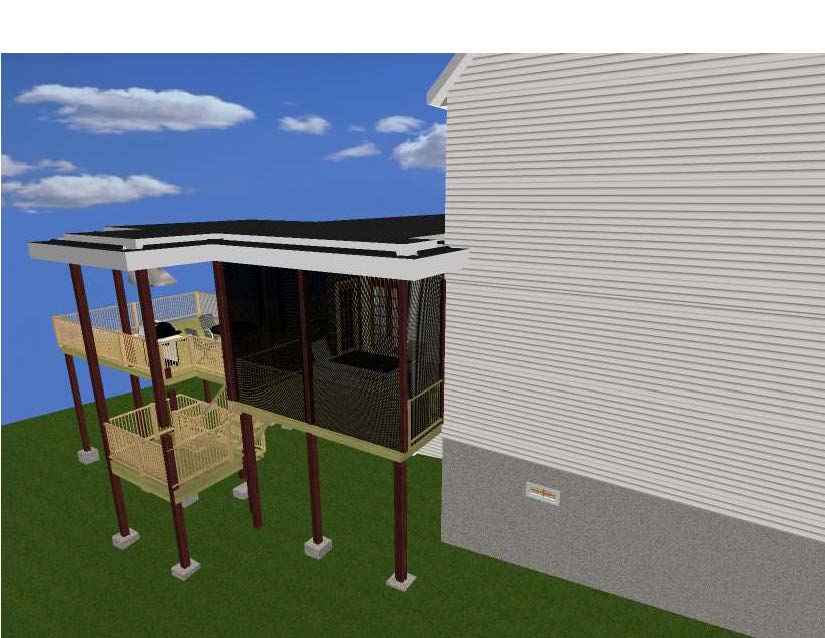 A 3 d rendering of the back yard.