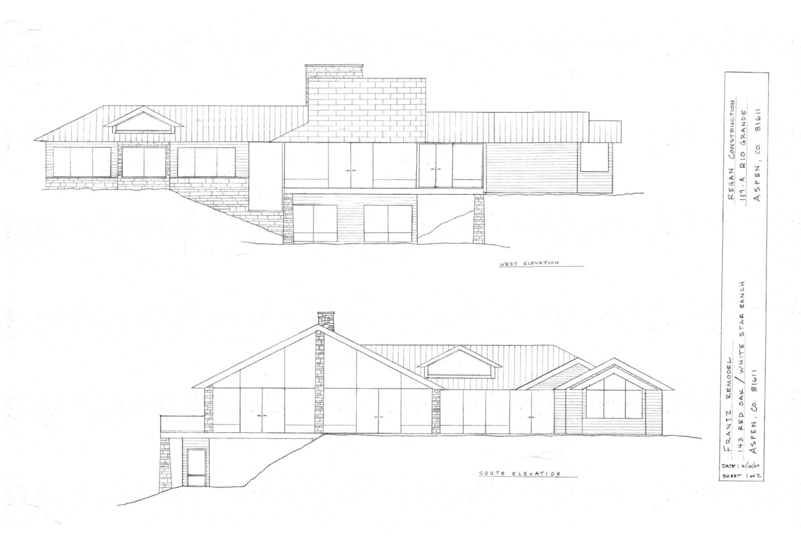 A drawing of two different sections of a house.