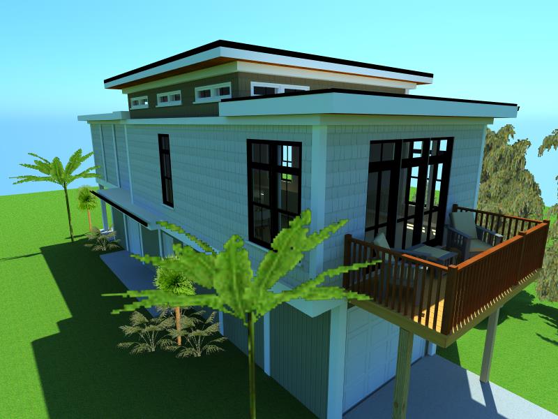 A 3 d rendering of the exterior of a house.