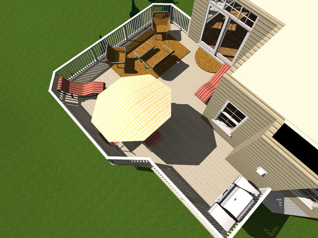 A 3 d image of an outdoor living area.