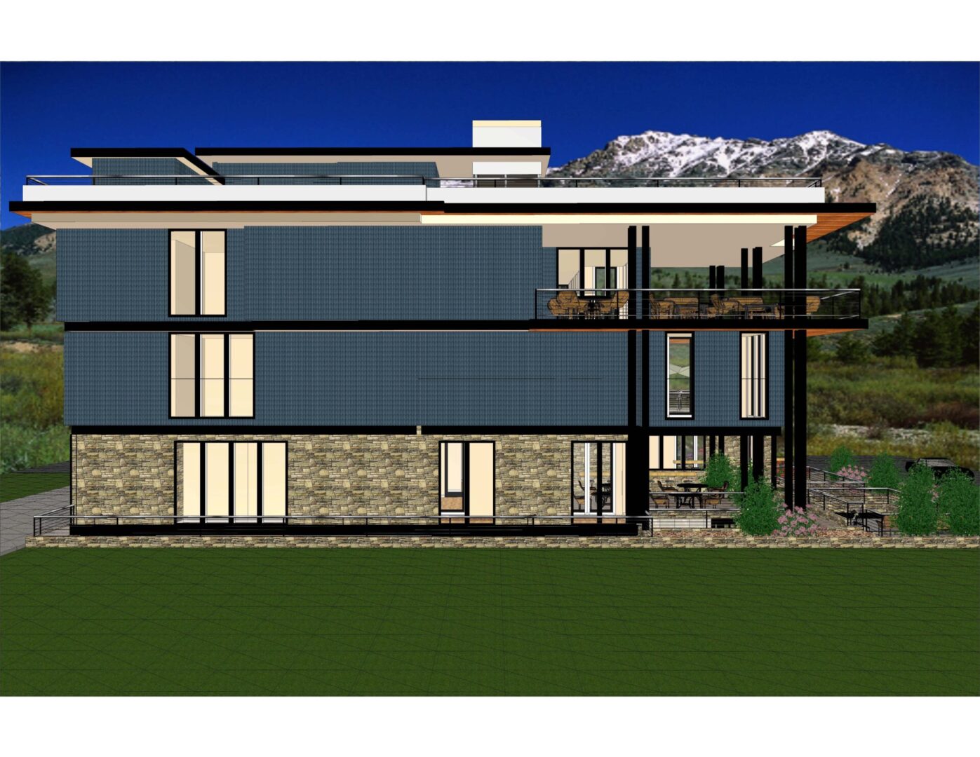 A rendering of the exterior of a house.