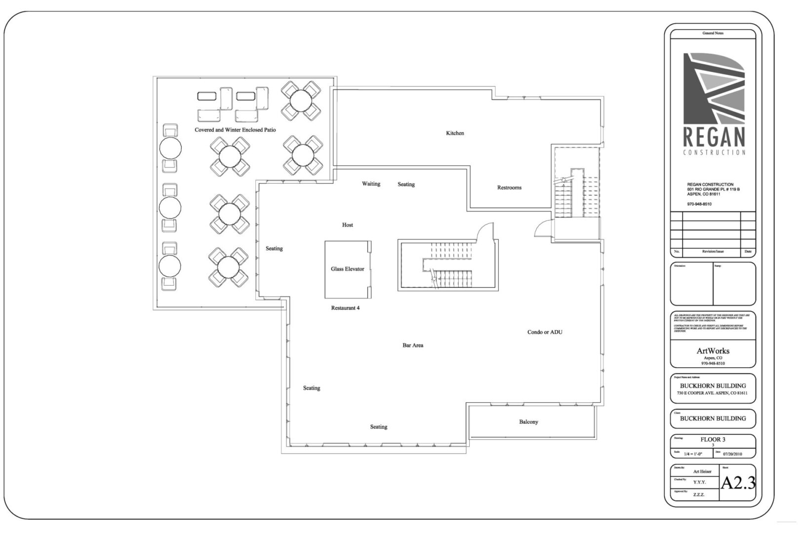 A floor plan of a restaurant with tables and chairs.