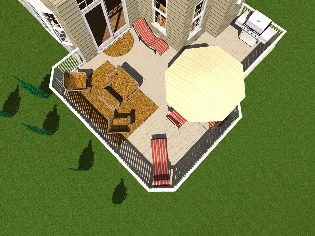 A 3 d image of an outdoor living area