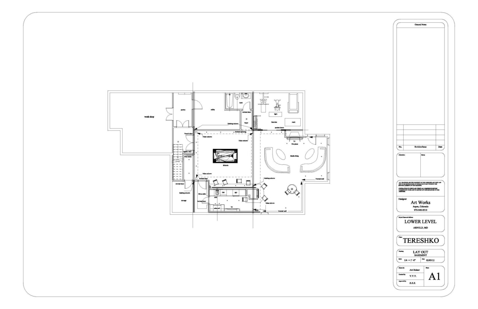 A drawing of the floor plan for a home.