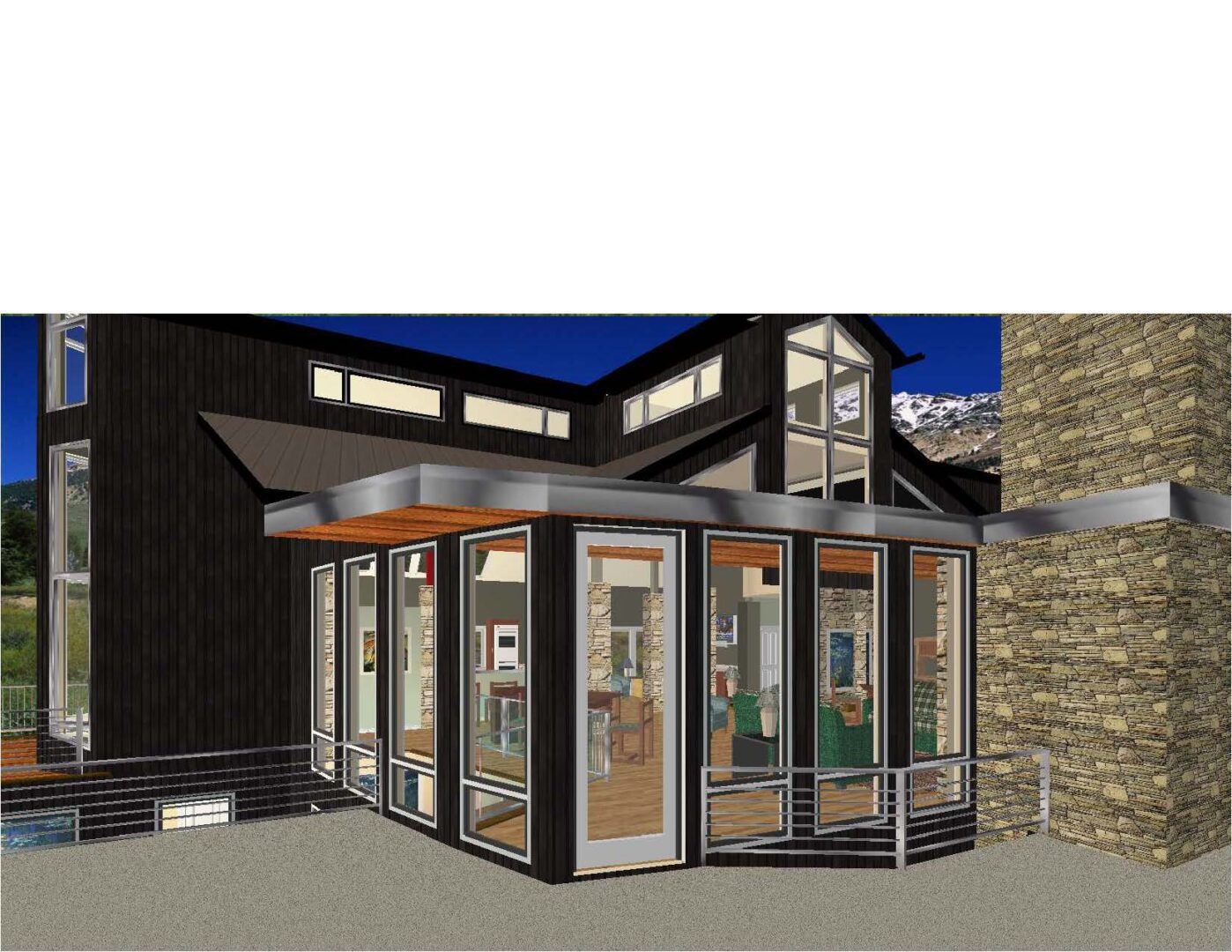 A computer rendering of the exterior of a building.