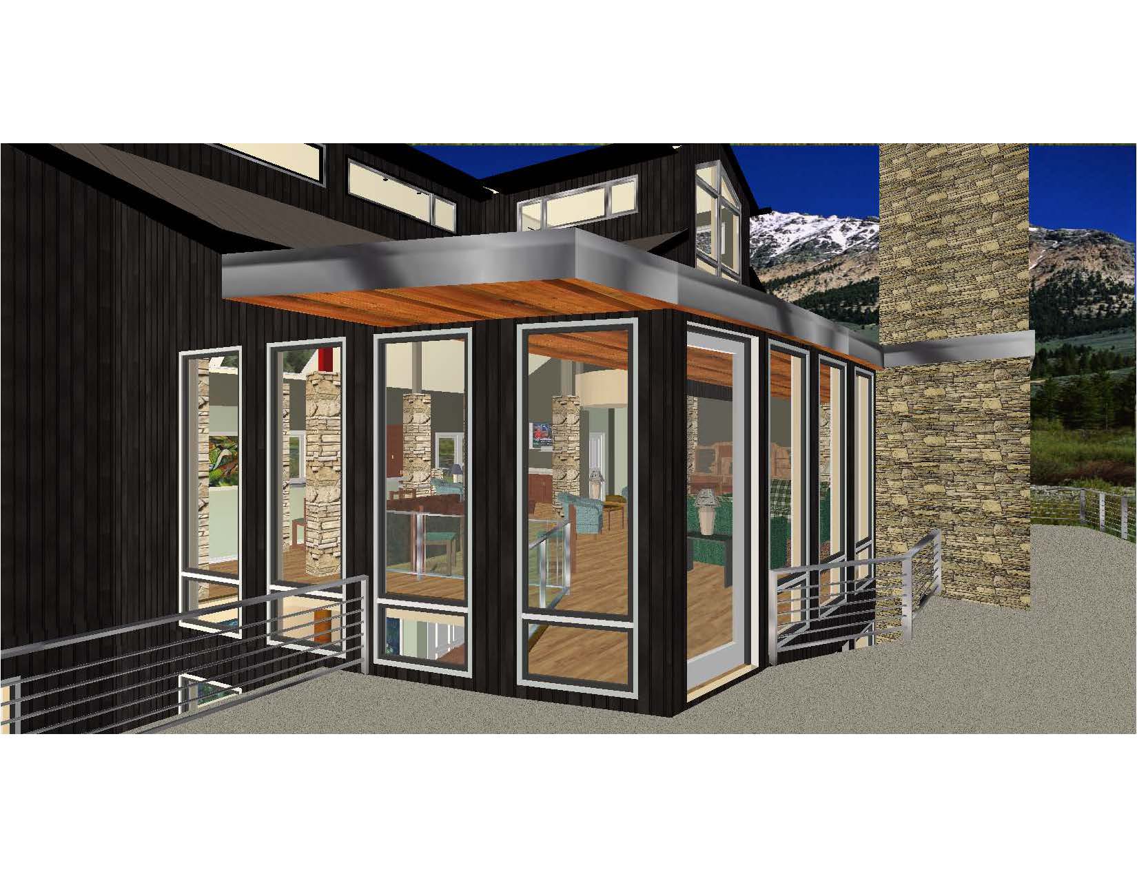 A computer rendering of the exterior of a building.