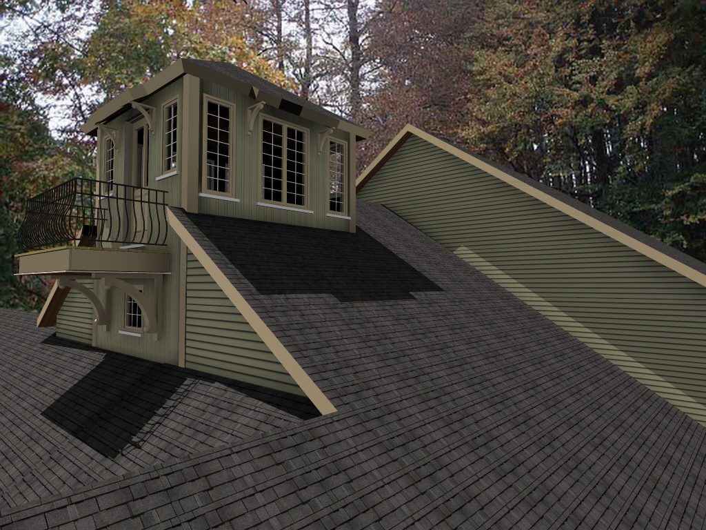 A 3 d image of the roof of a house.