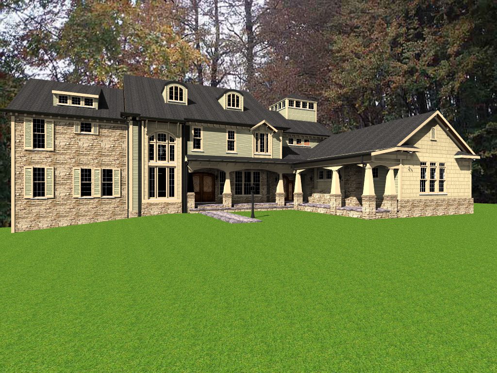 A 3 d rendering of the front of a house