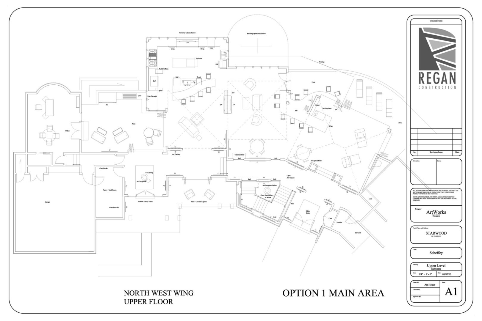 A map of the upper floor of a house.