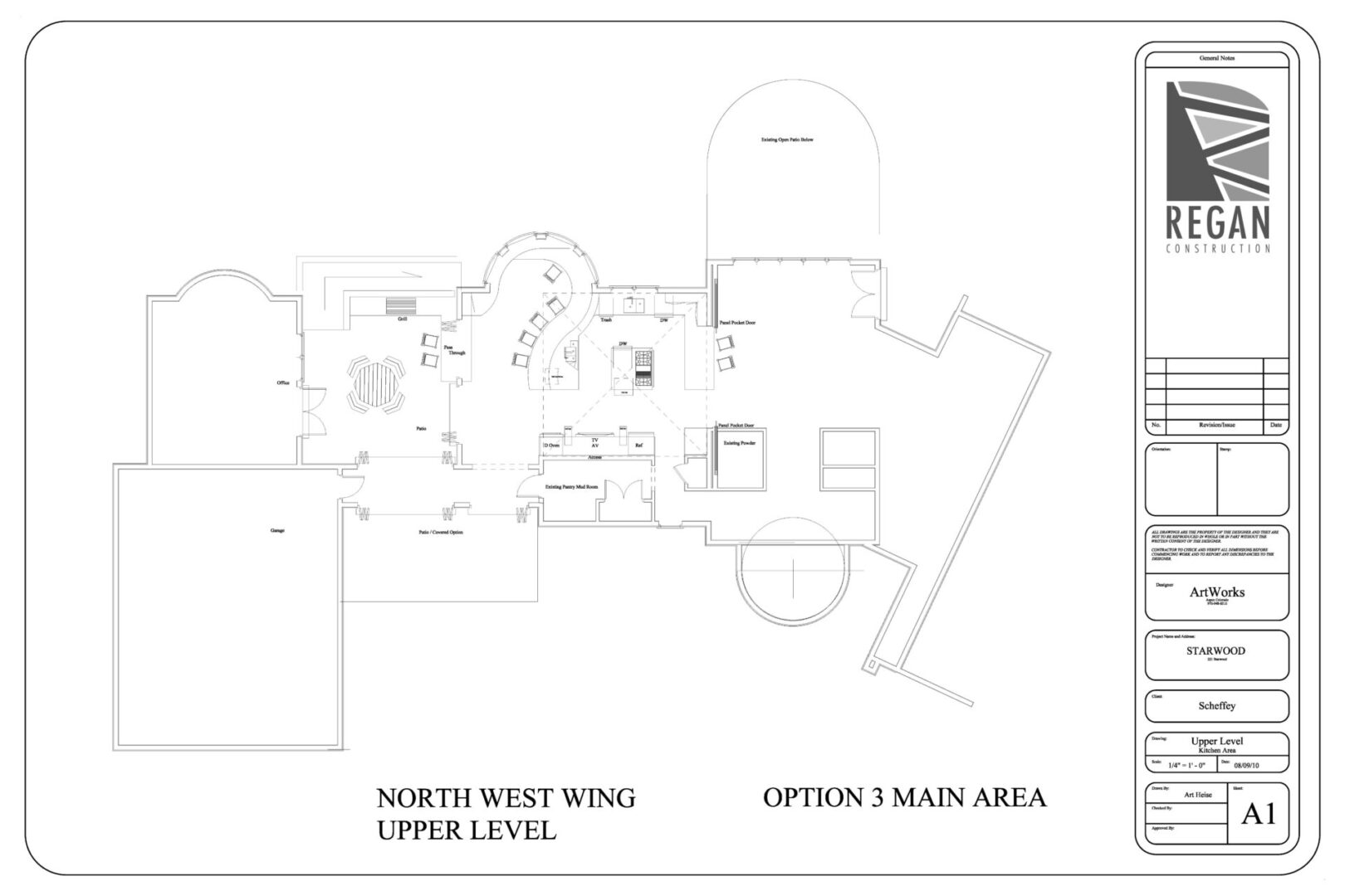 A floor plan of the north west wing.