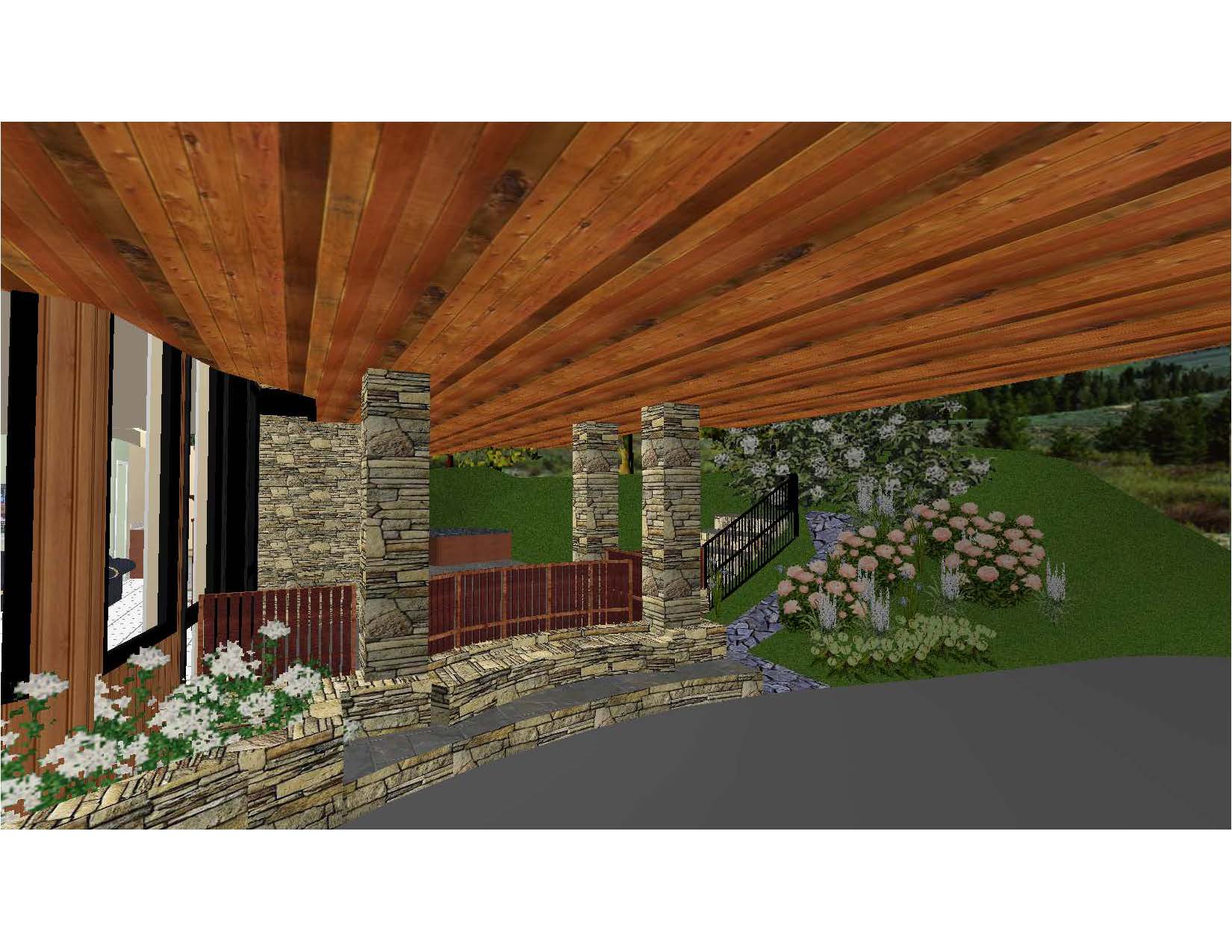 A 3 d image of the interior of a house.