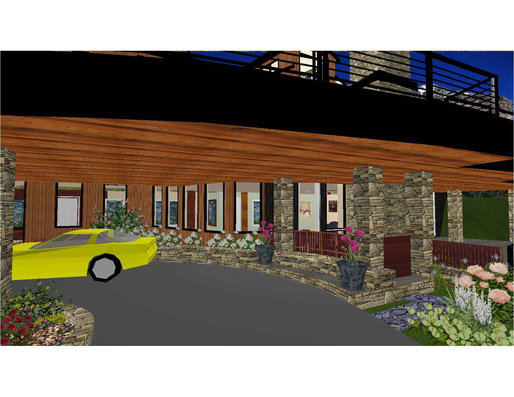 A 3 d rendering of the exterior of a building.