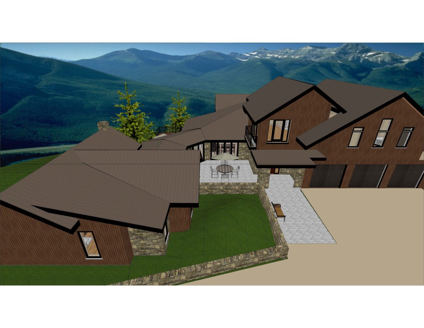 A 3 d rendering of the exterior of a house.