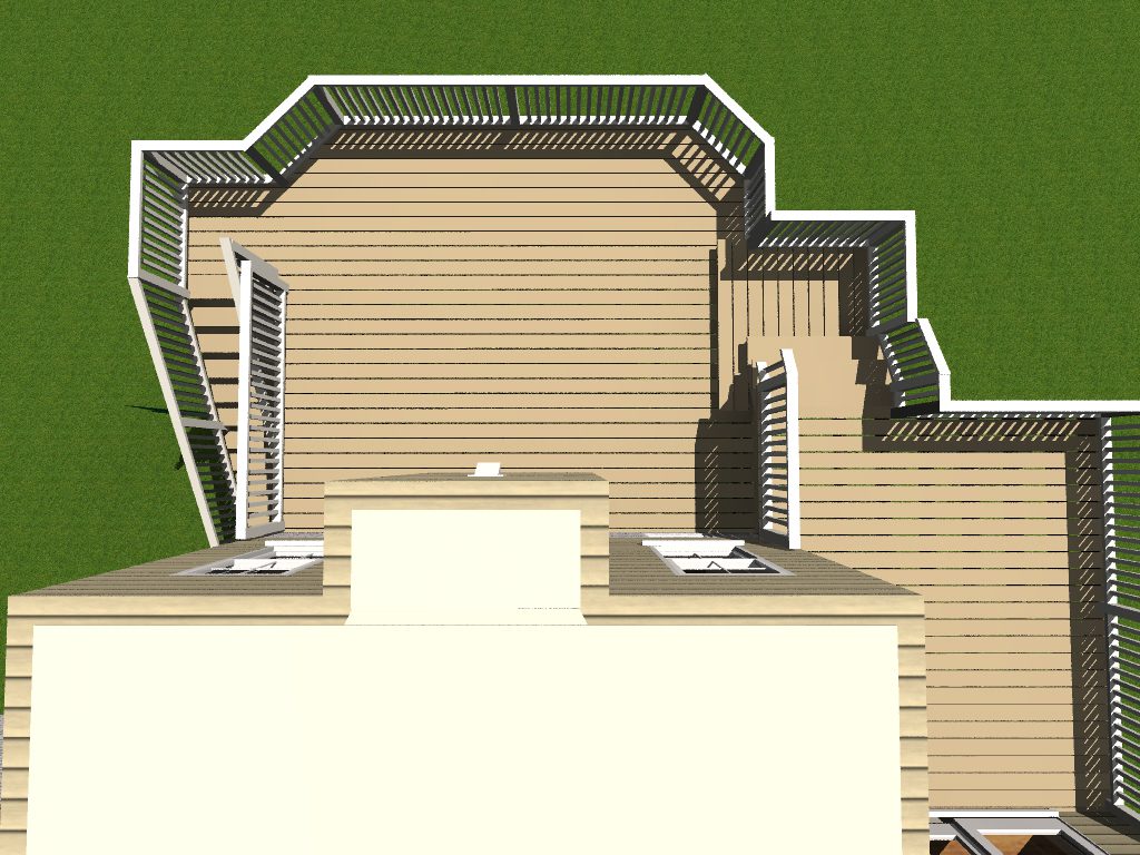 A computer generated image of the top portion of a deck.