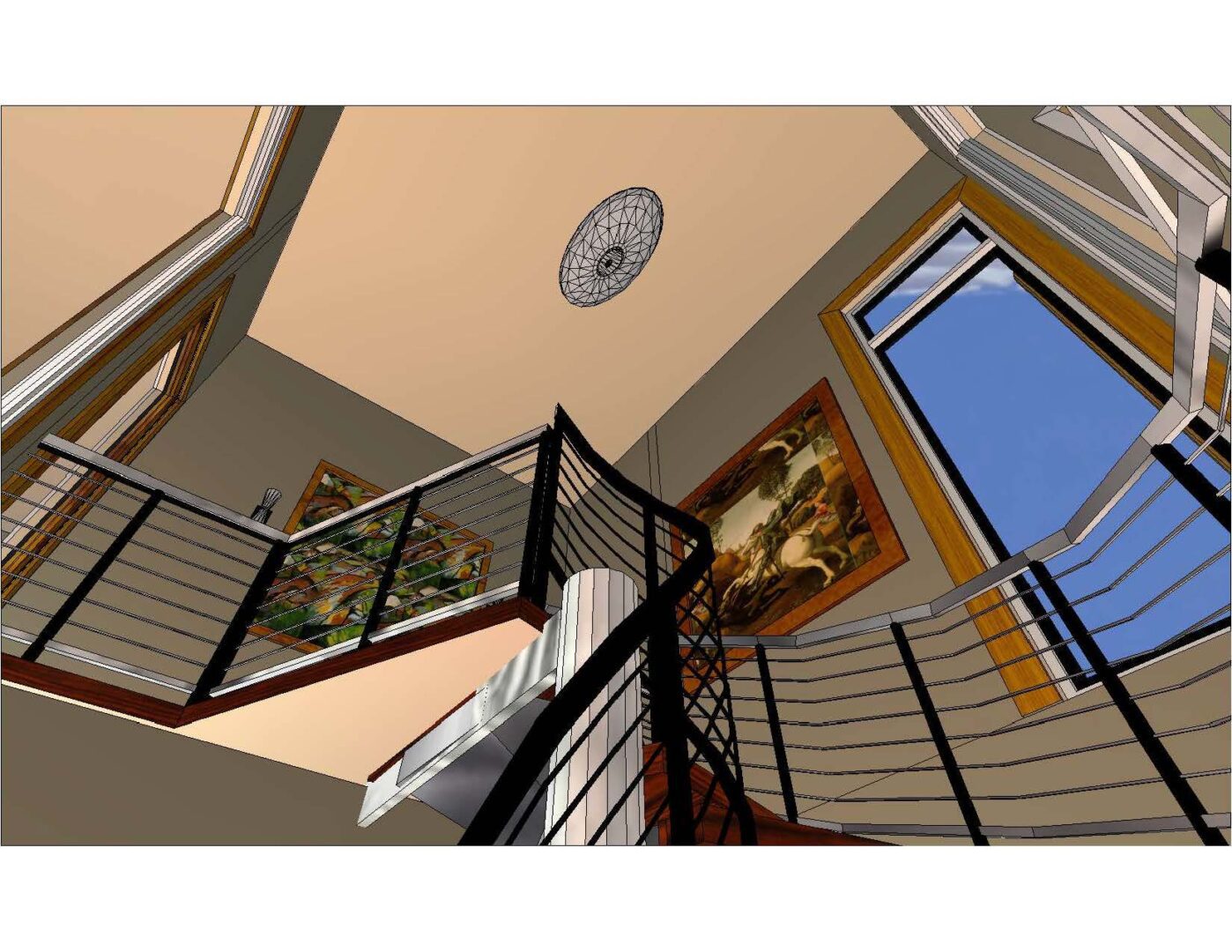 A 3 d image of the interior of a house