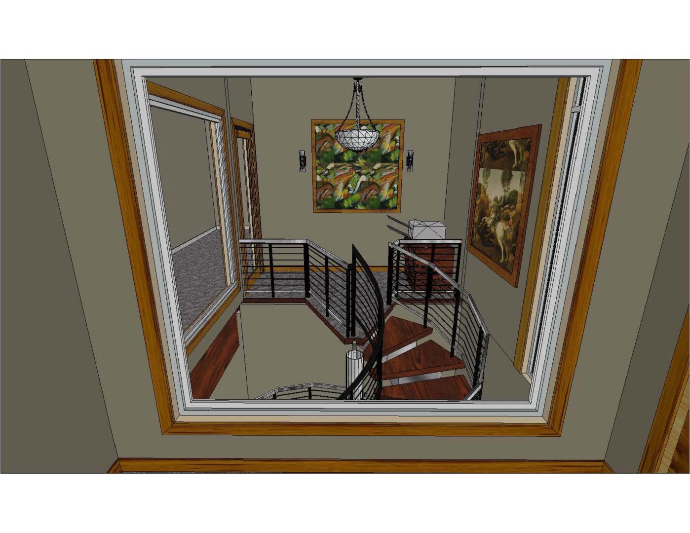 A 3 d image of the interior of a house