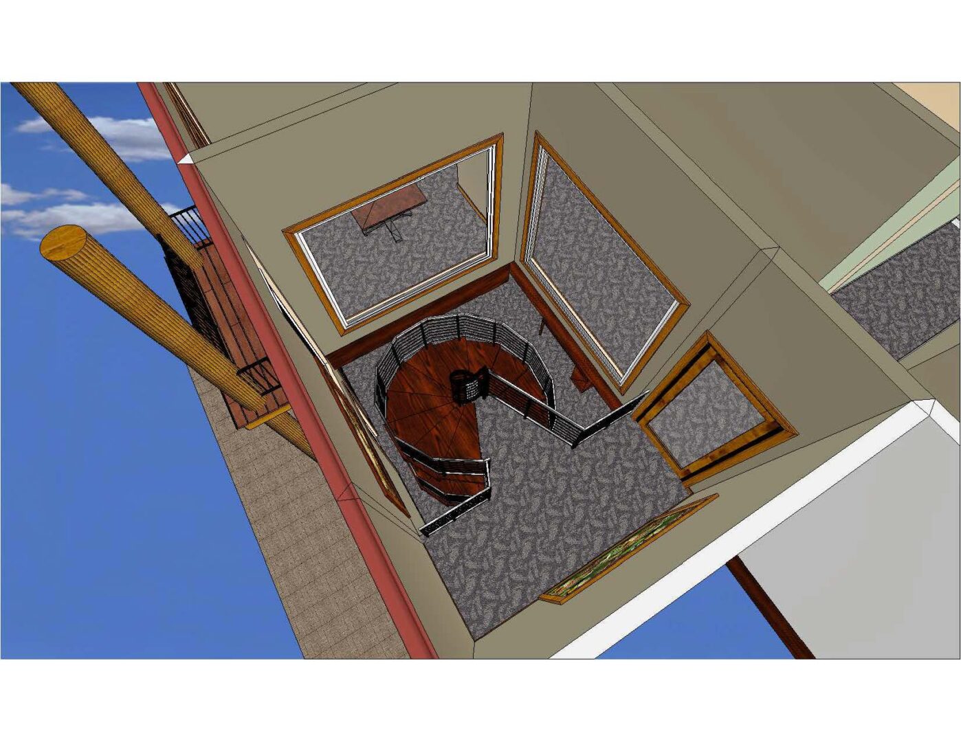 A 3 d image of the inside of a house