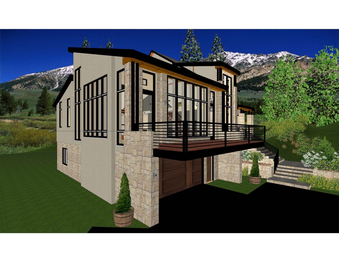 A 3 d rendering of the exterior of a house.