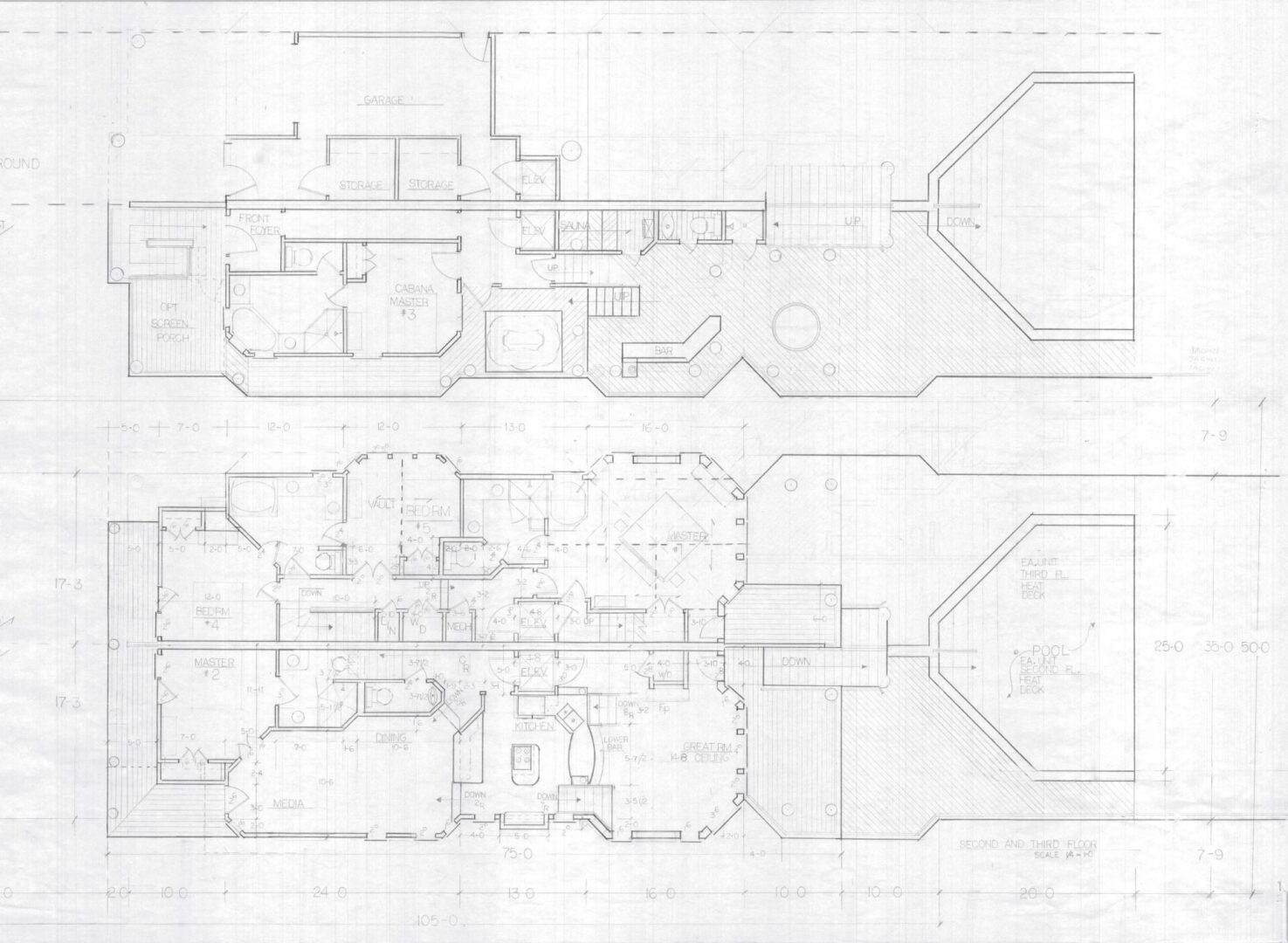 A drawing of the floor plan for a house.