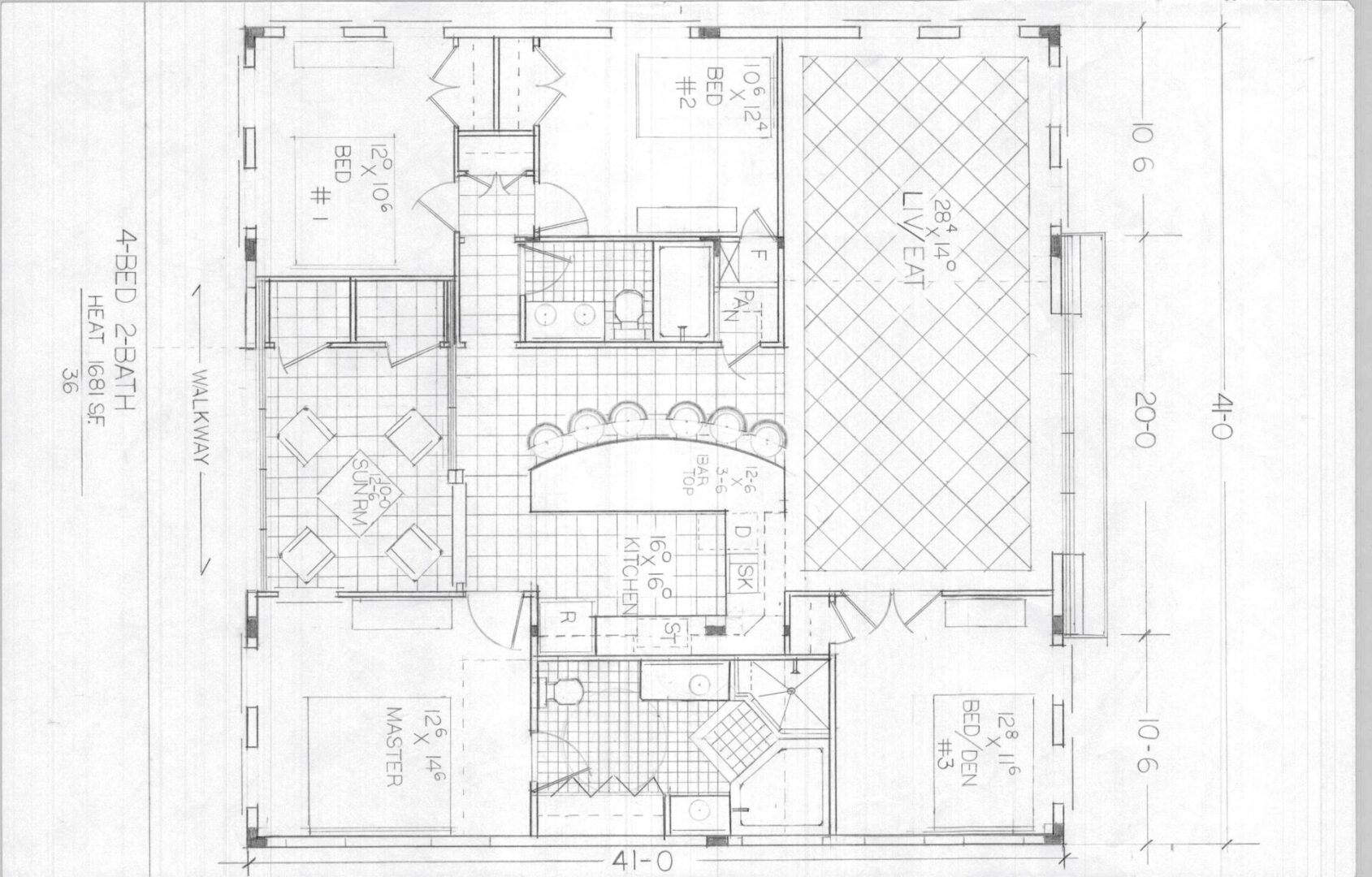 A floor plan of the ground level of a house.