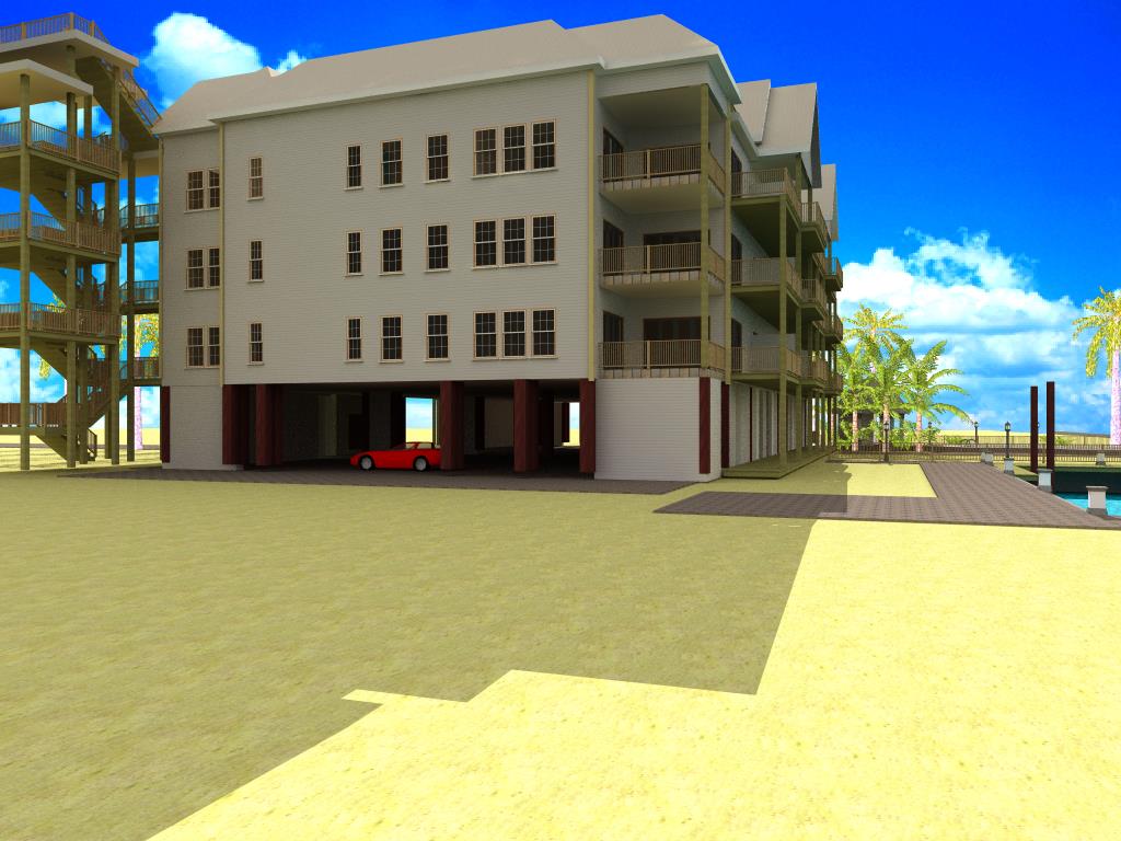 A 3 d rendering of the exterior of an apartment building.