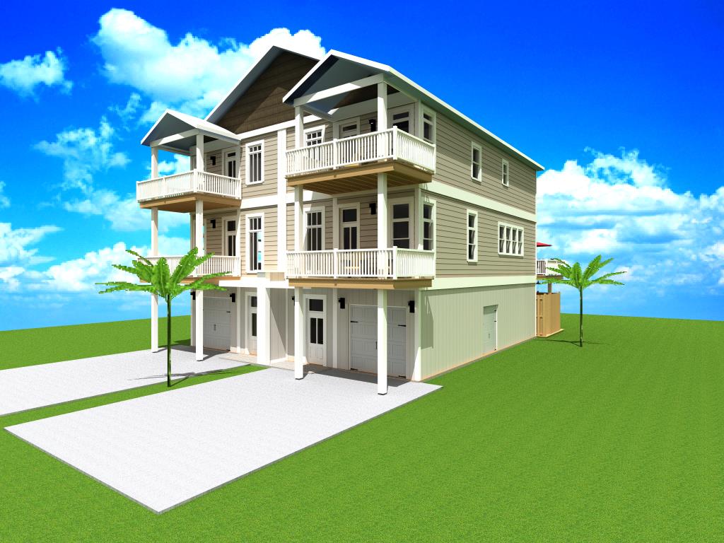 A 3 d rendering of the front of a house.