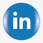 A blue ball with the linkedin logo on it.