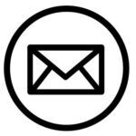 A black and white picture of an email icon.