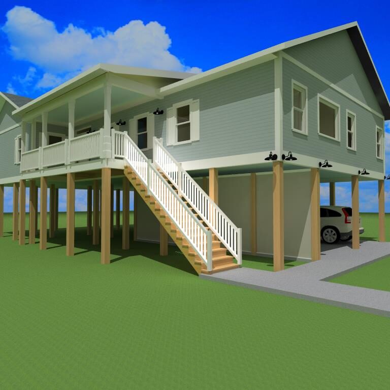 A 3 d rendering of the front of a house.