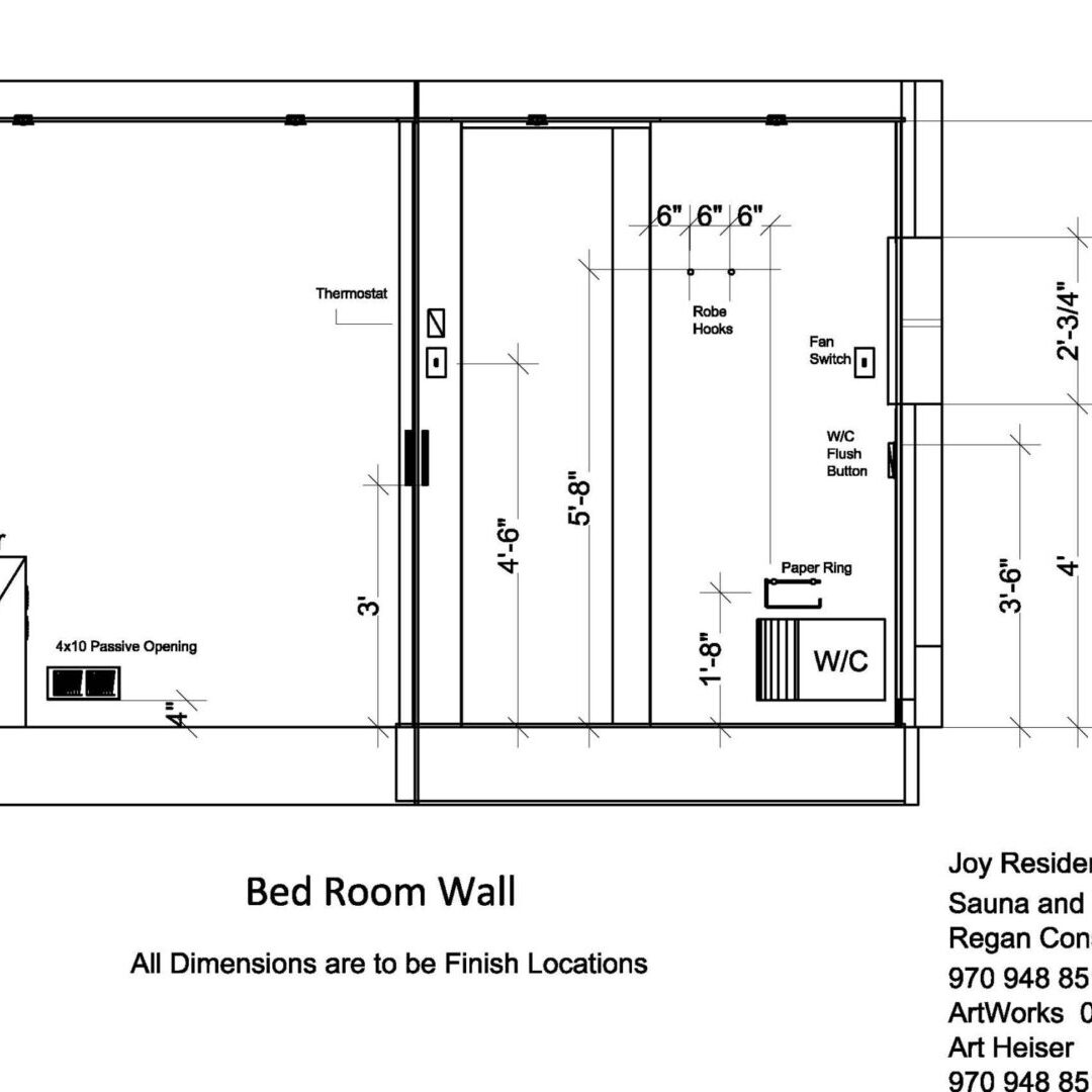 A bed room wall with all dimensions to be finished.