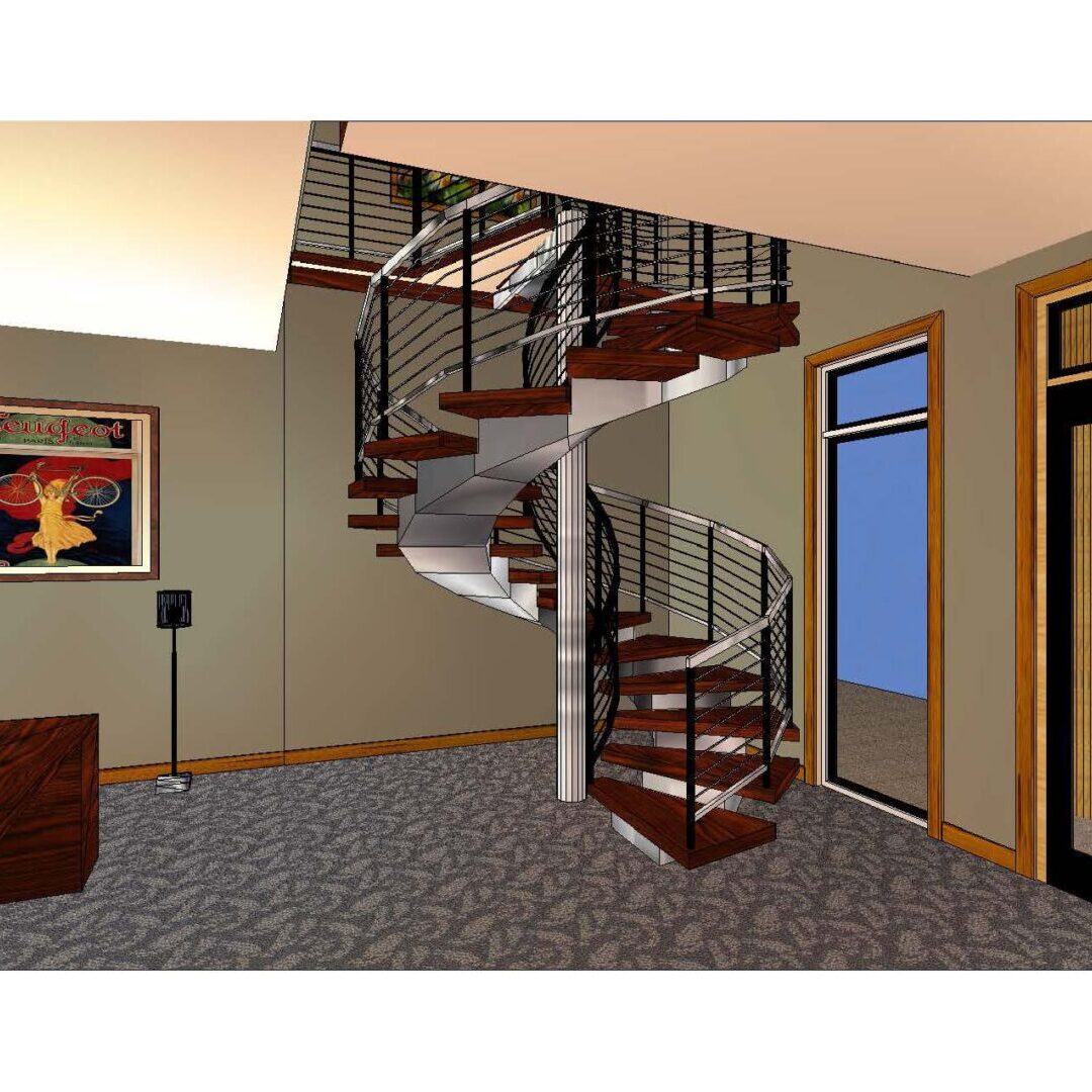 Commercial Renovation Office Stairs Winding Snowmass, Colorado